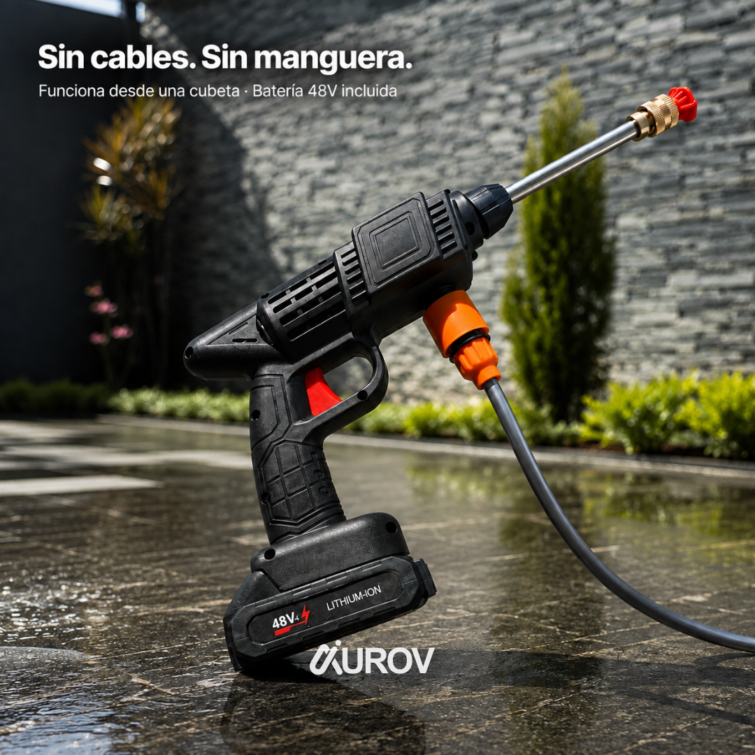 Pistola Hidrolavadora Inalámbrica PRO 48V – Kit Completo con Maletín
